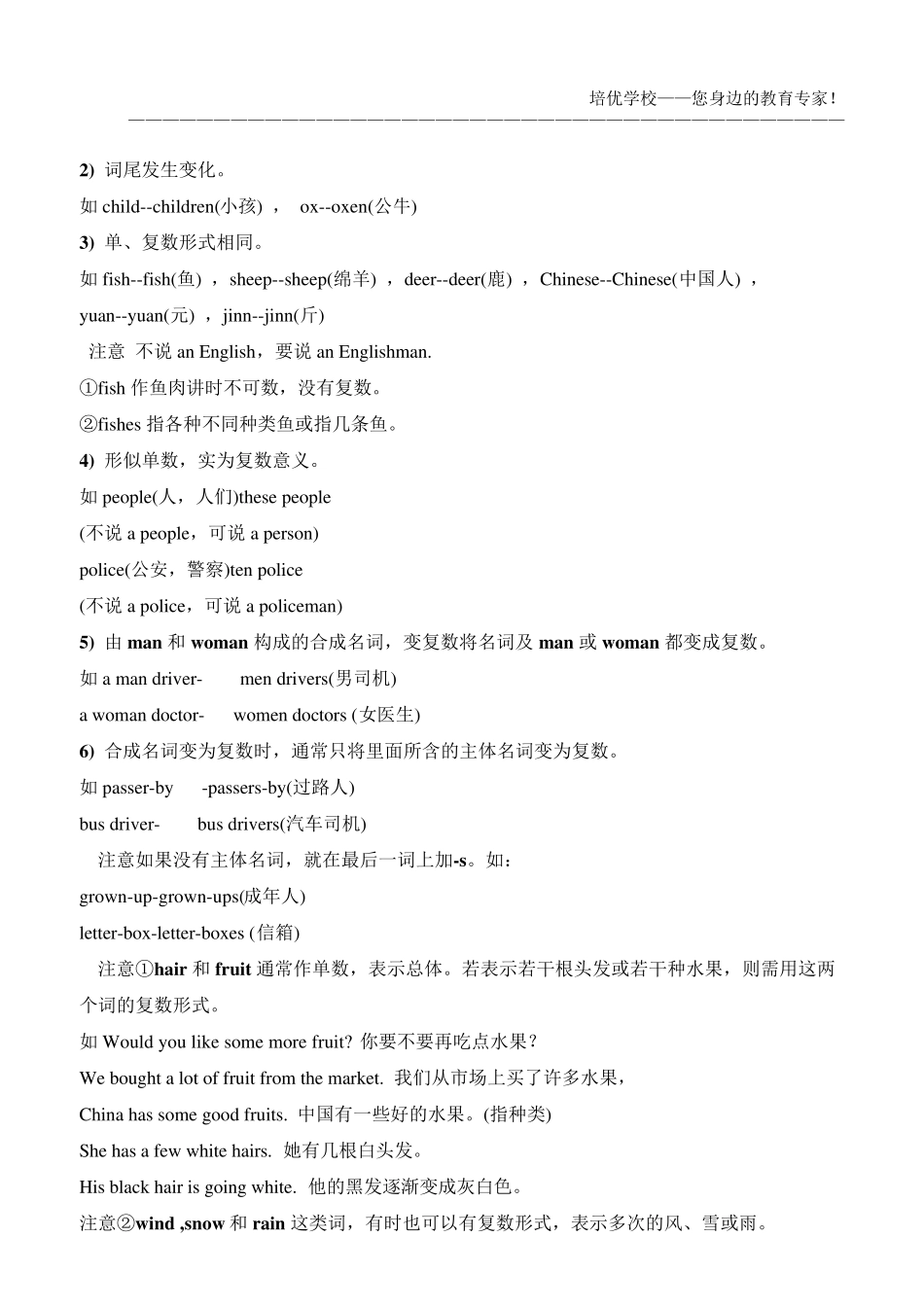 1.英语名词单复数变化规律及练习题_第2页