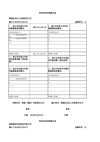 1.财务往来对账确认函