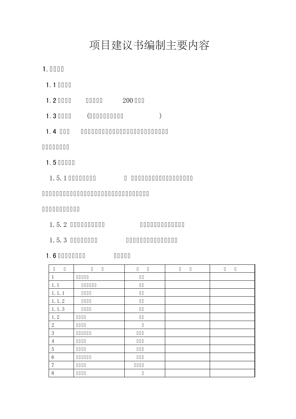 1.项目建议书编制主要内容及格式_第1页