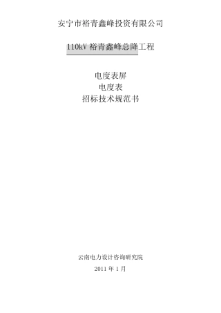 10)电度表屏技术规范书