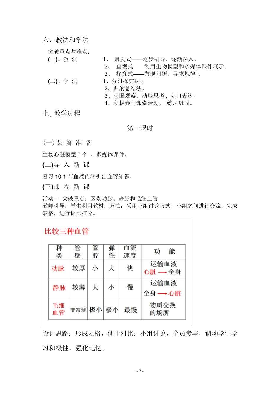 10.2人体的血液循环教学设计_第2页