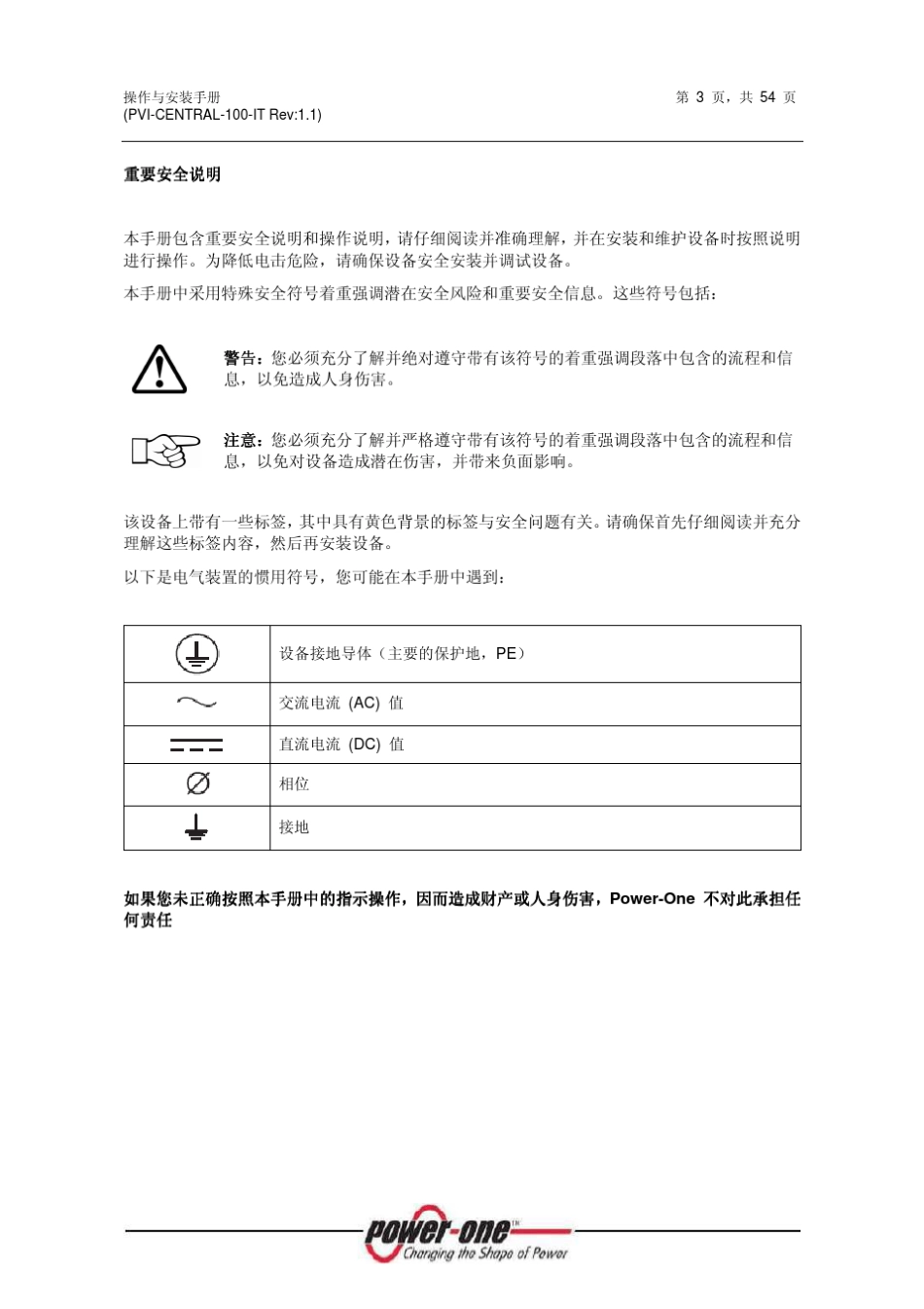 100kw光伏并网逆变器中文操作手册_第3页