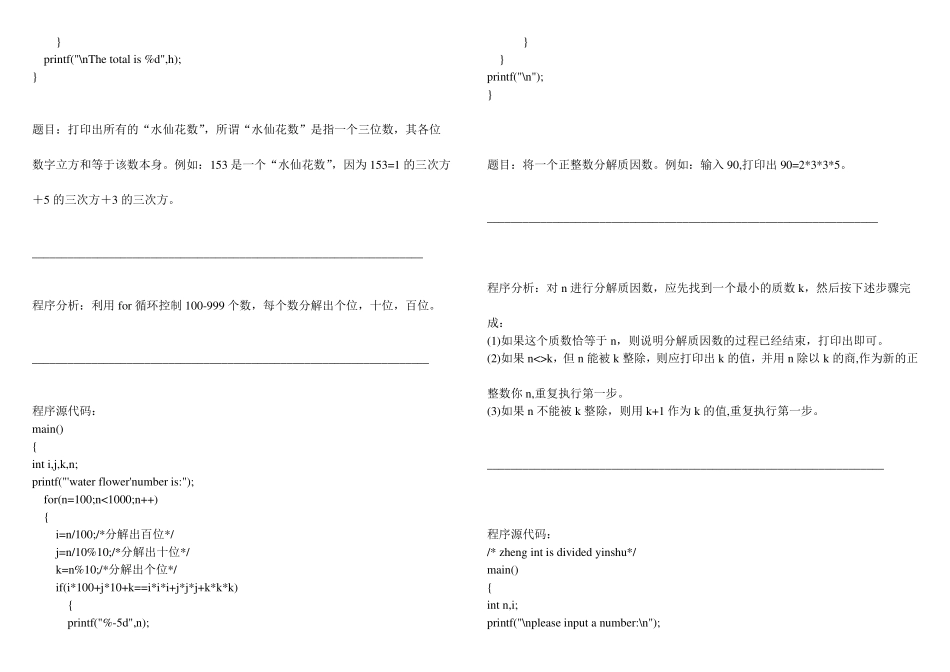 100个超级经典的C语言算法,程序员必须练习_第2页