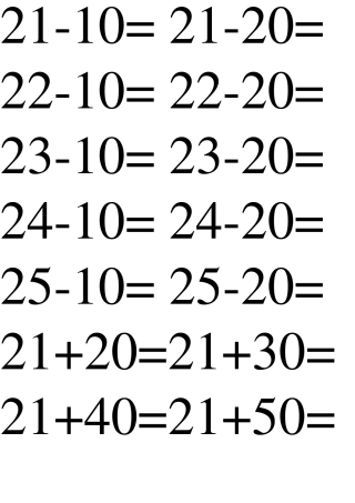 100以内两位数加减整十数口算卡片