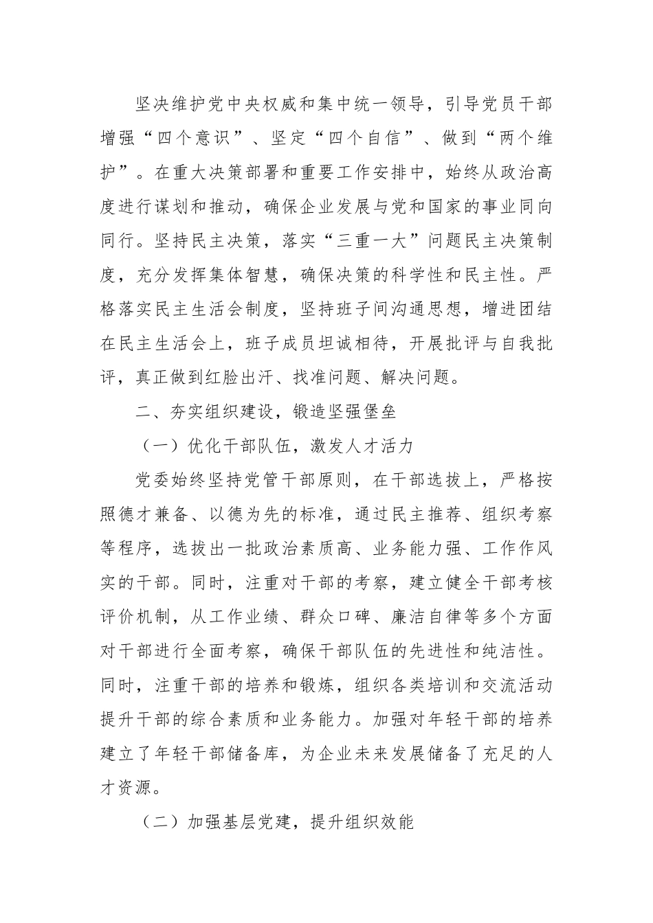 强基固本筑堡垒，砥砺前行谱新篇——2024年国企党委工作总结_第2页