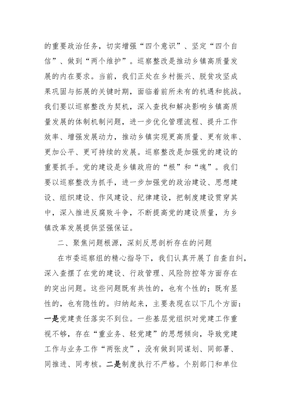 乡镇巡察整改工作专题推进会发言_第2页