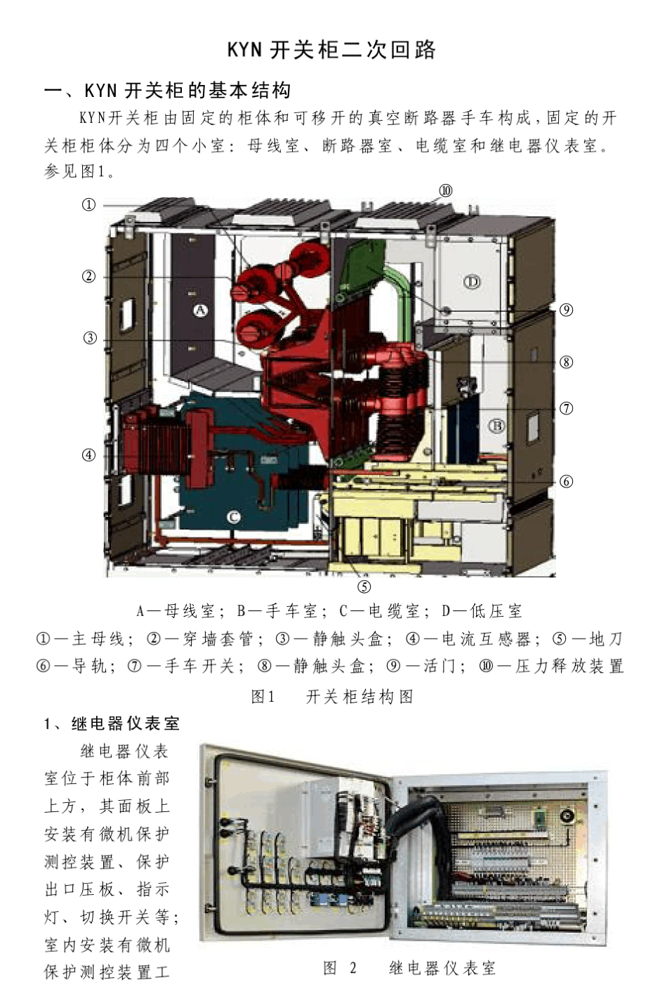 10kV小车开关结构与二次回路_第1页