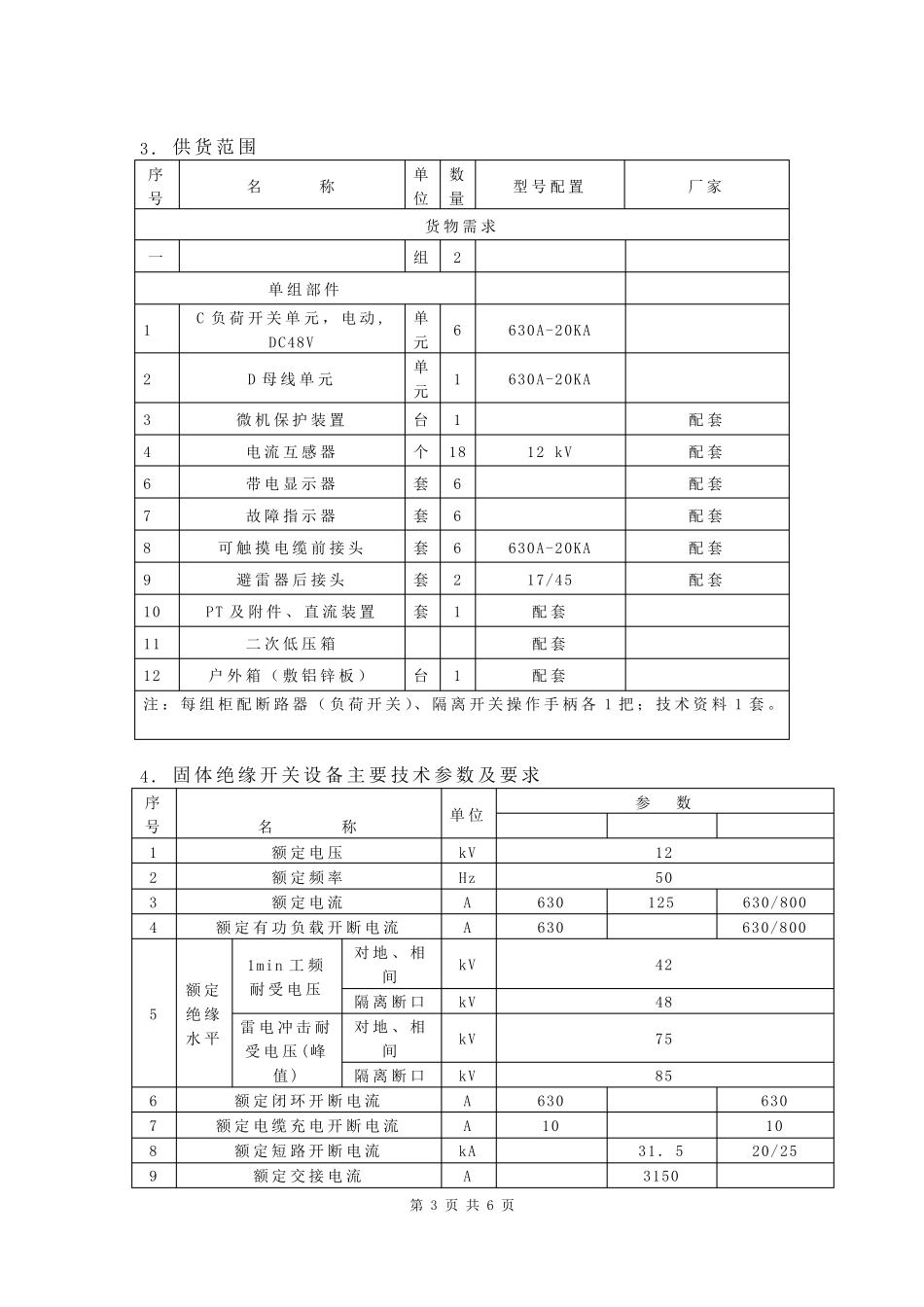 10kV户外环网柜招标规范书_第3页