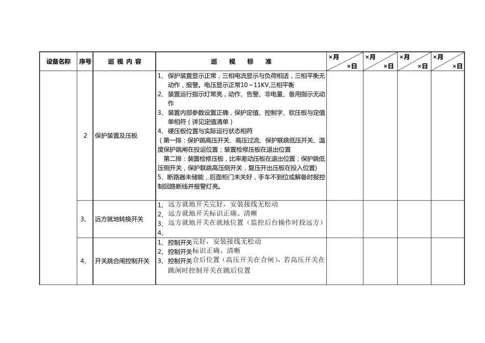 10KV高压柜(出线柜、变压器)检查表_第2页