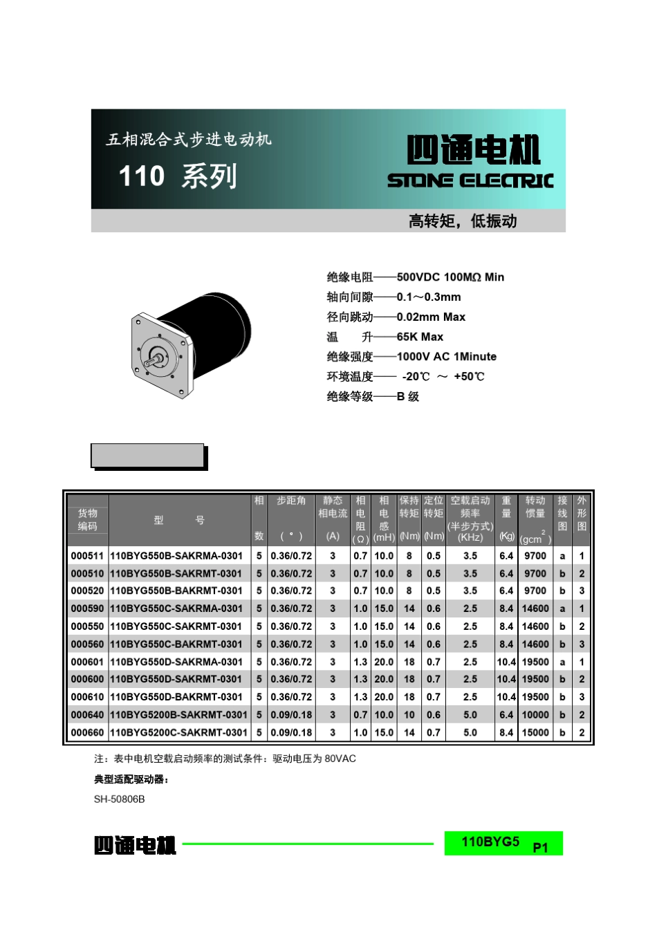 110五相混合式步进电机_第1页