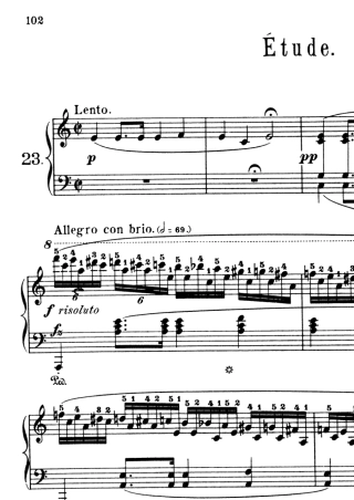 11137肖邦冬风练习曲第23首钢琴谱op.25no.11带指法