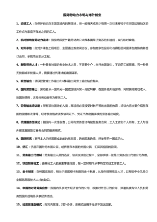 11470国际劳动力市场与海外就业