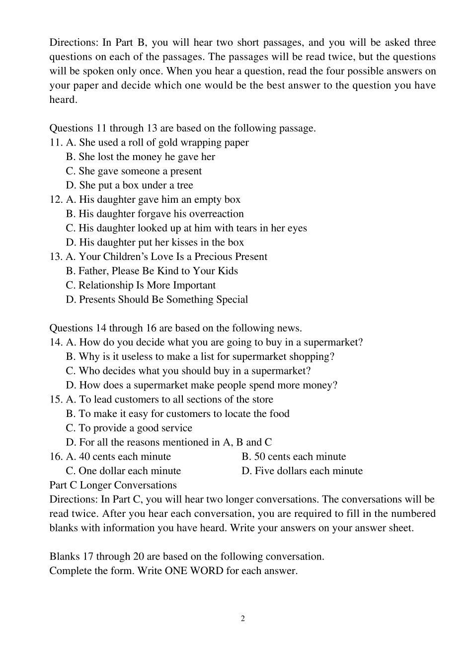 12.08上海中学月考英语试卷_第2页