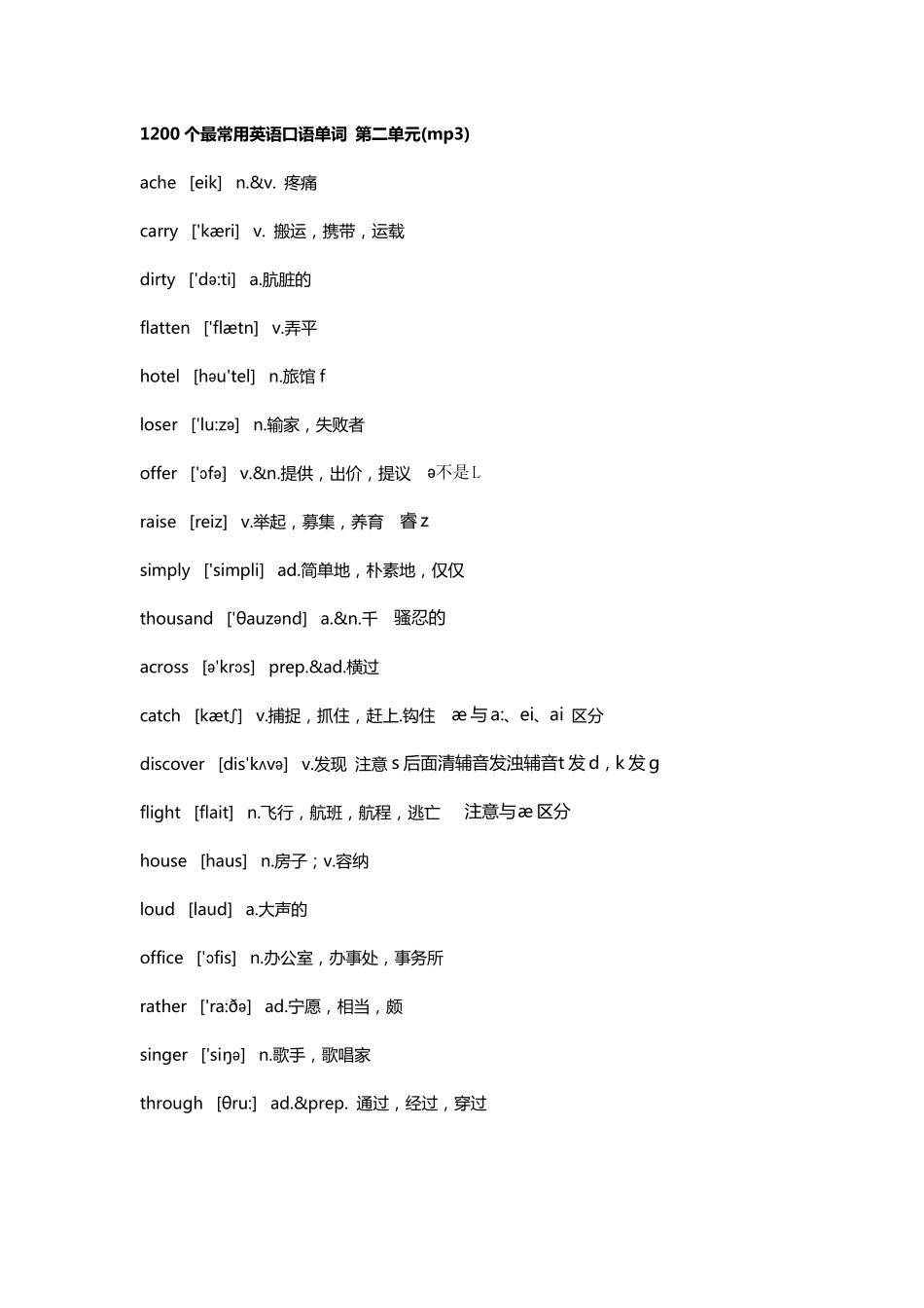 1200个最常用英语口语单词_第2页