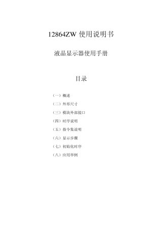12864ZW说明书