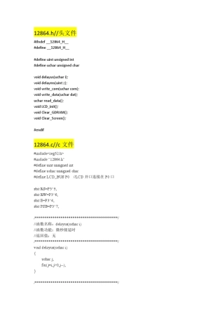 12864液晶_画点_画线_画正弦波和余弦波(源代码及图片)