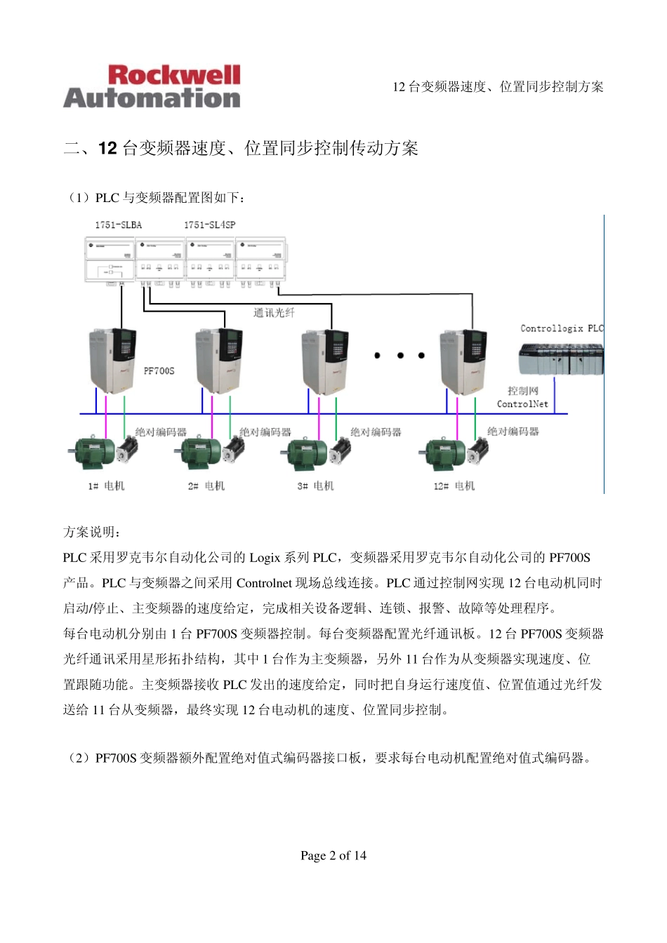 12台PF700S变频器速度、位置同步控制方案_20105_4_第2页