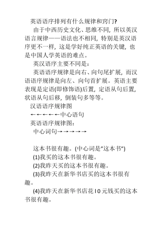 12英语语序排列有什么规律和窍门