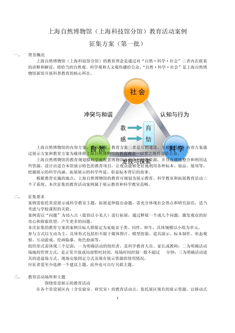 13.3.27王建华.上海自然博物馆.教育活动案例征集方案_第1页