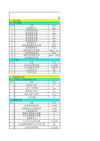 130t循环流化床锅炉设计计算表