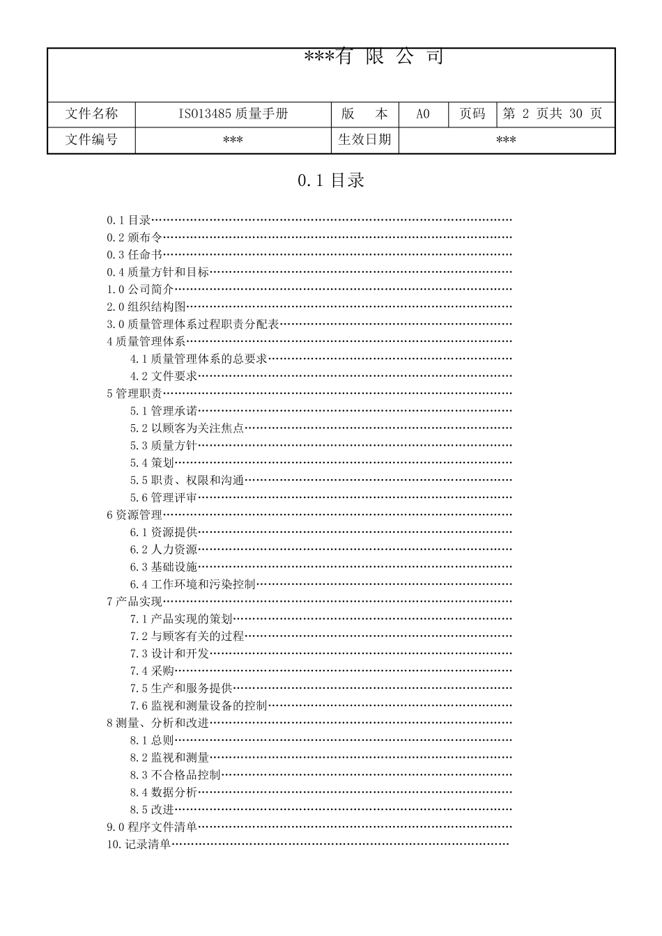 134852016质量手册(非常适用)_第2页