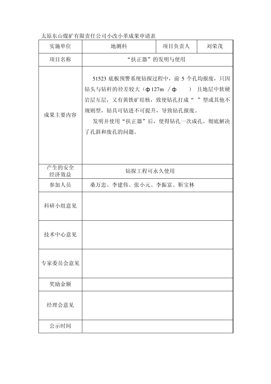 13个小改小革成果申请表_第1页