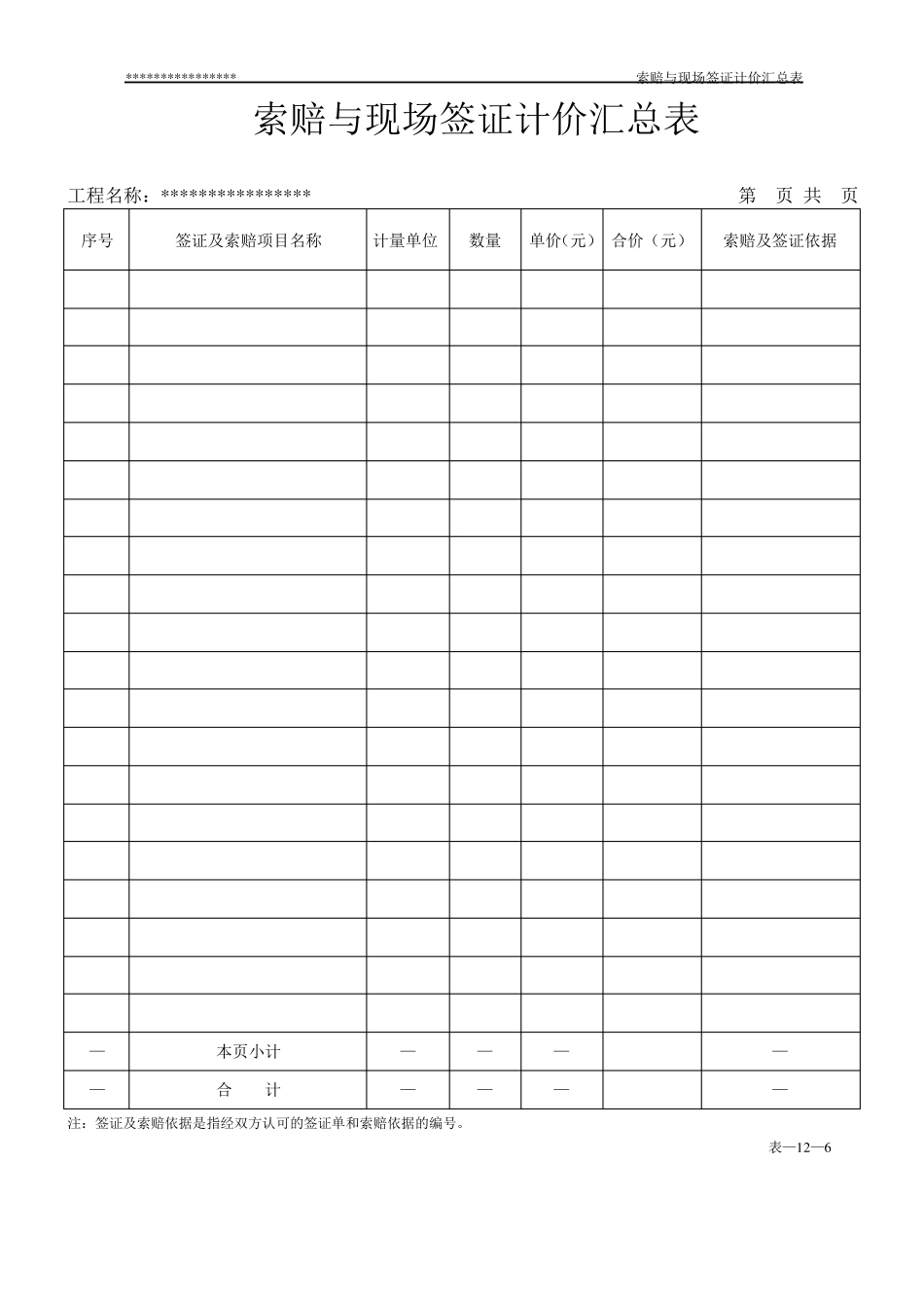 13清单计价规范表格部分_第1页