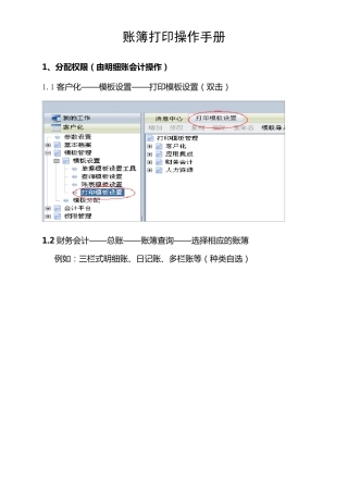 NC系统账簿打印操作手册