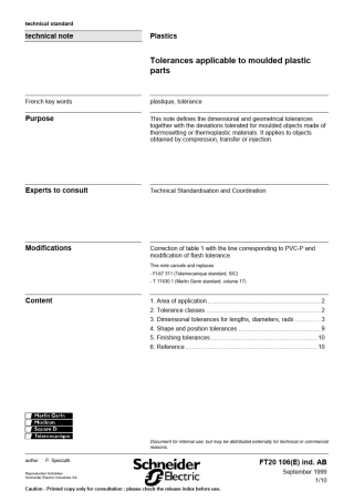 NFT58000模具塑料件的公差要求