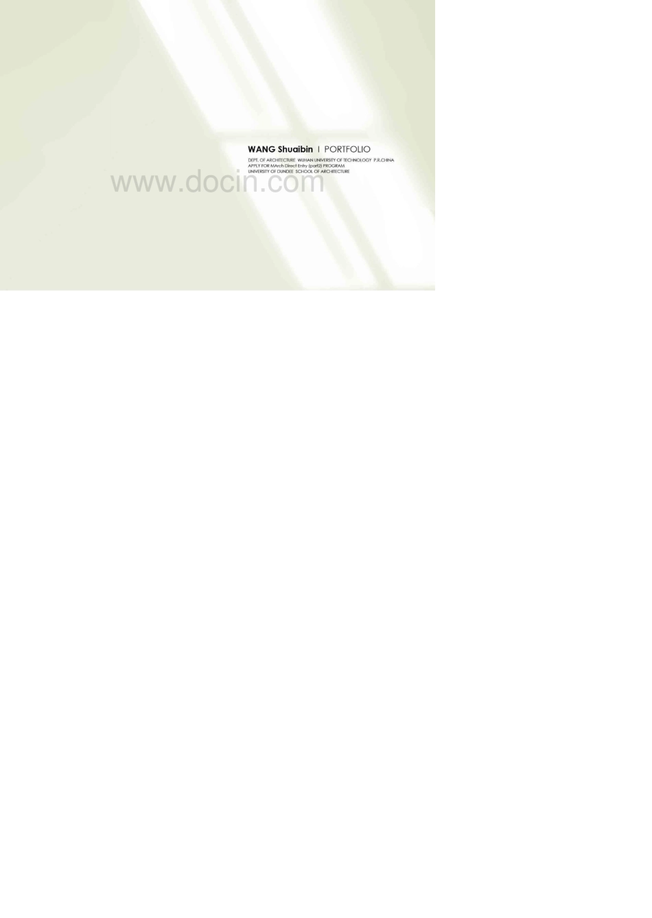 NickWang`s_portfolio建筑学优秀作品集英国申请_第1页