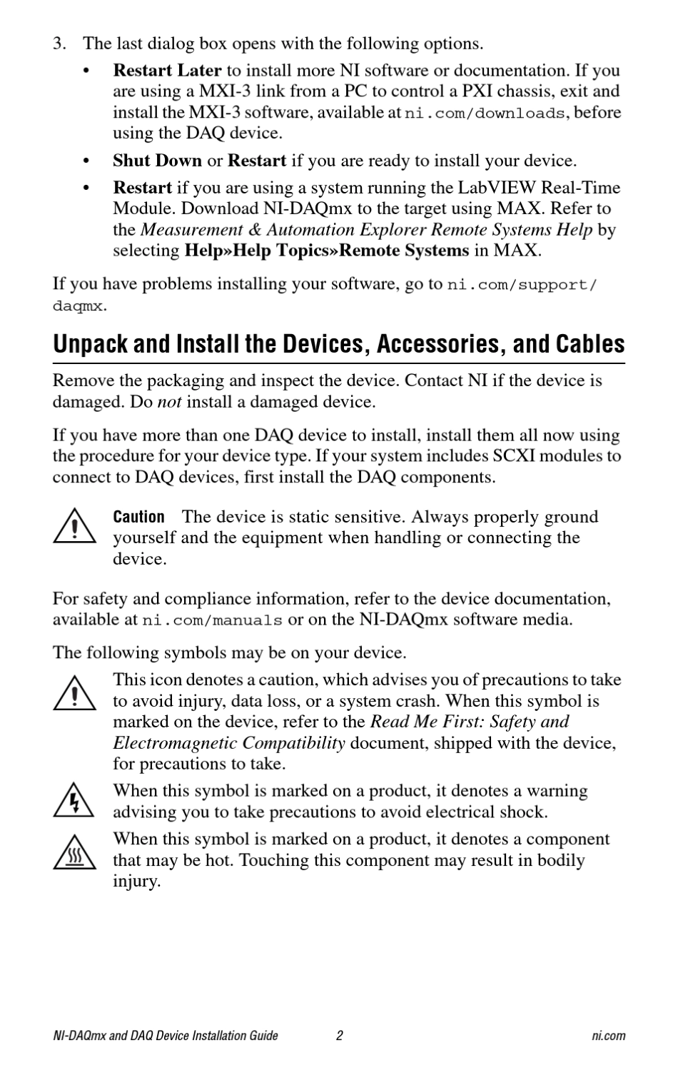 NIDAQmx和DAQ设备安装指南_第2页