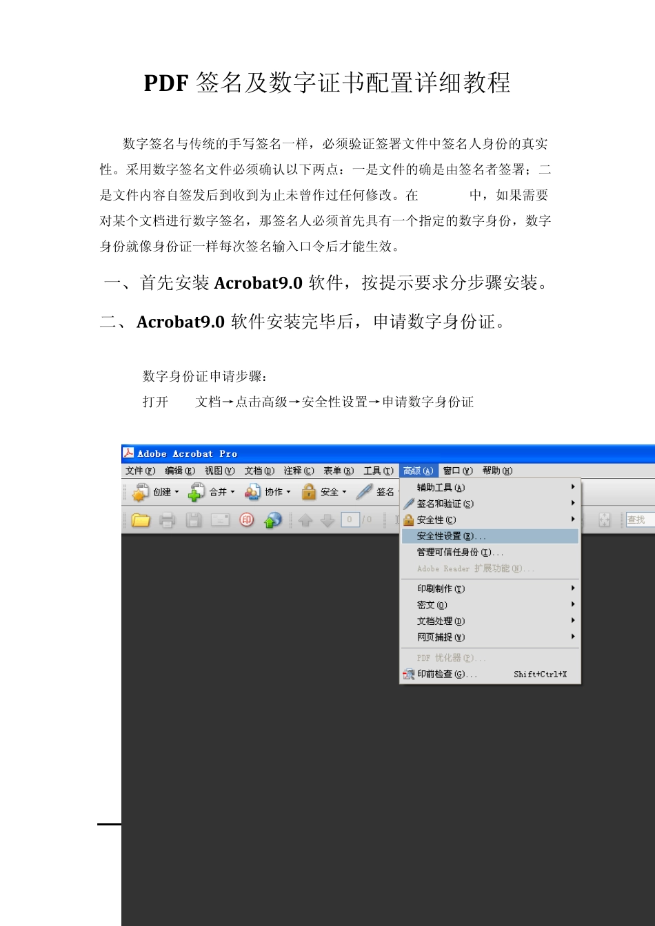 PDF签名及数字证书配置说明_第1页