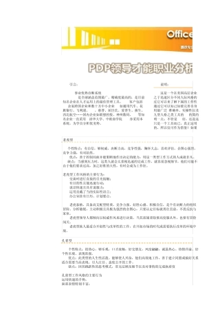 PDP性格测试(老虎孔雀考拉猫头鹰)工具