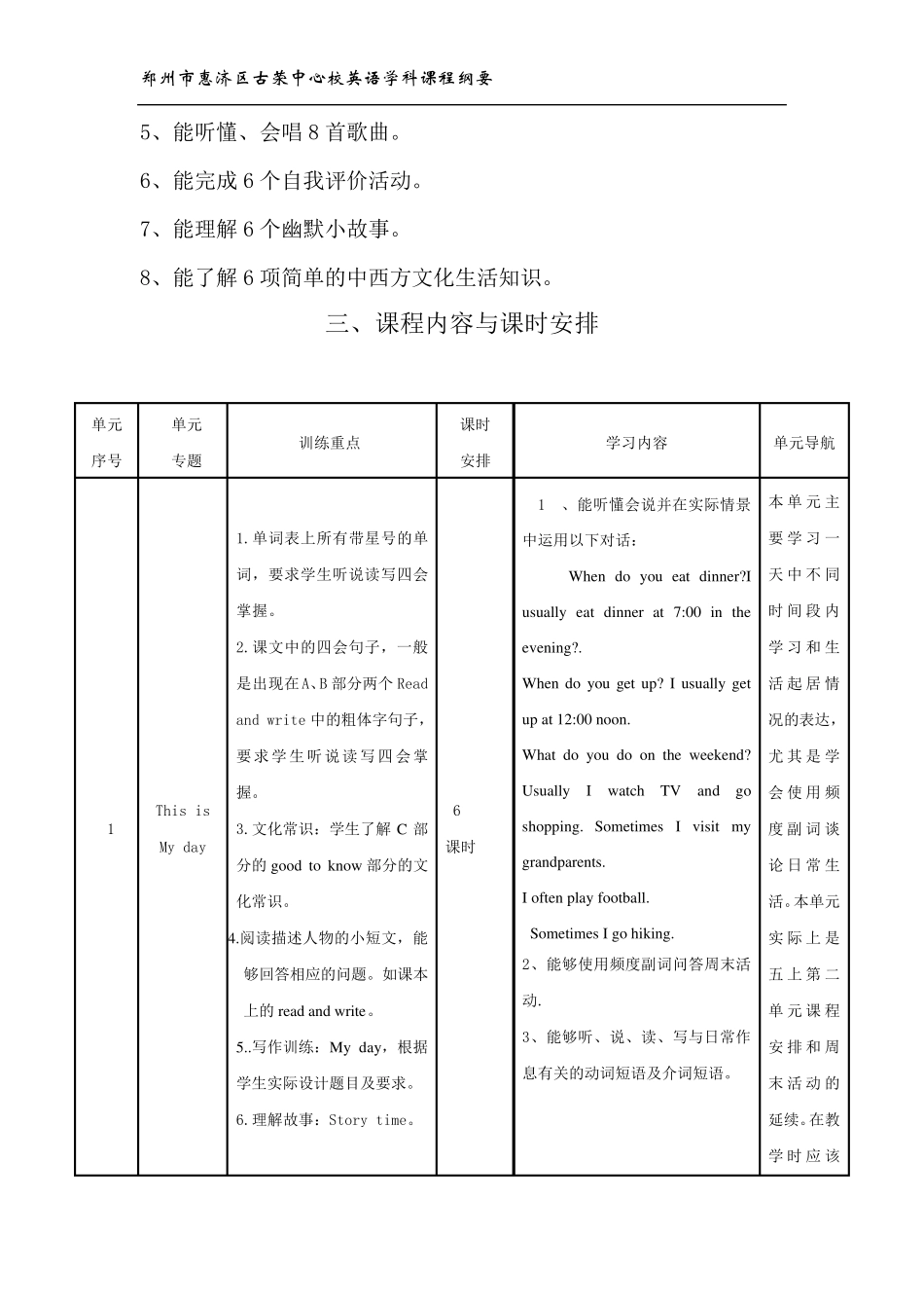 pep五年级英语下册课程纲要_第2页
