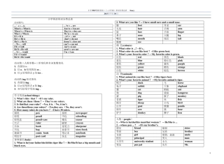 PEP人教版小学英语单词总复习分类表格型