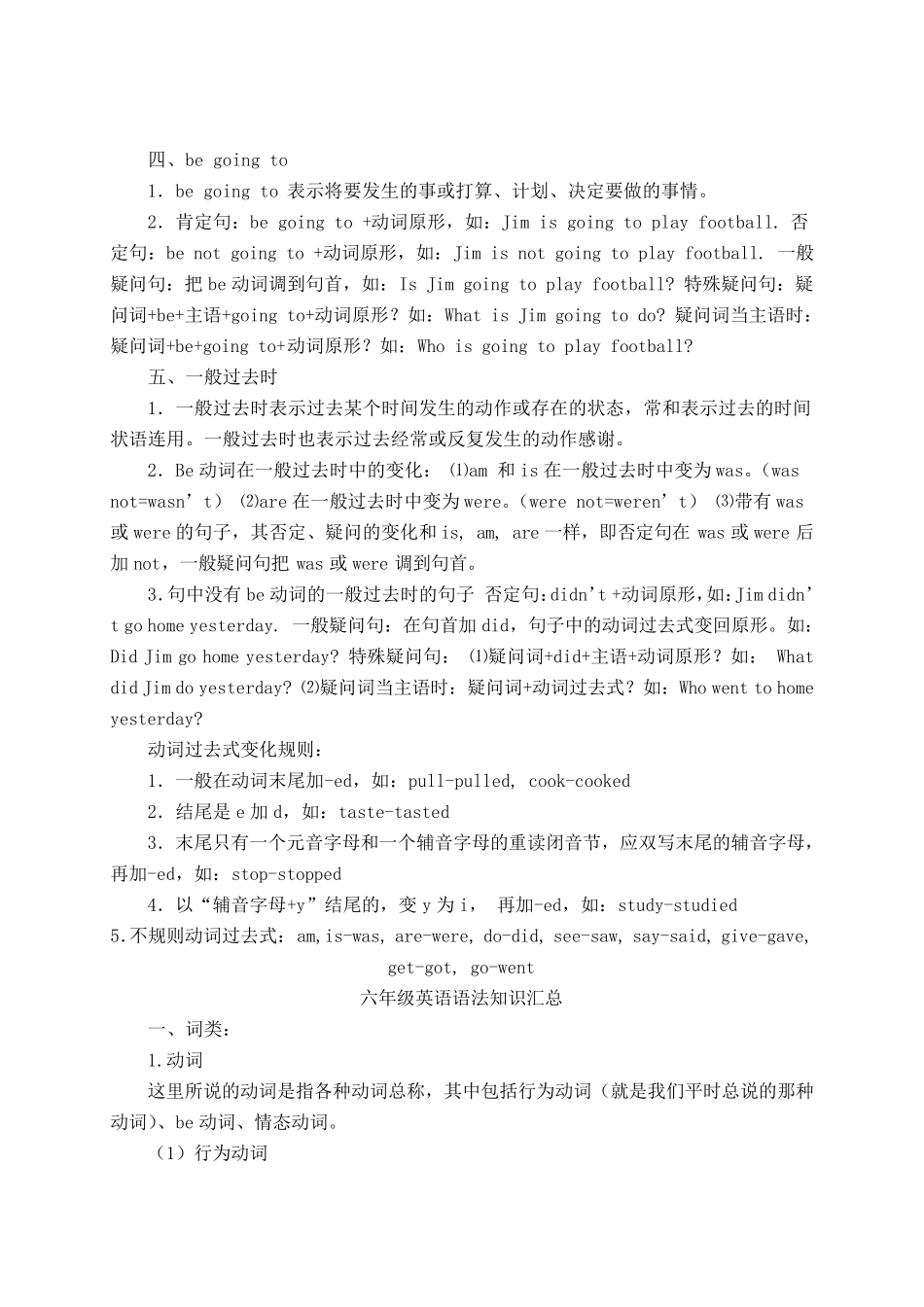 pep小学六年级毕业英语语法复习要点归纳_第2页