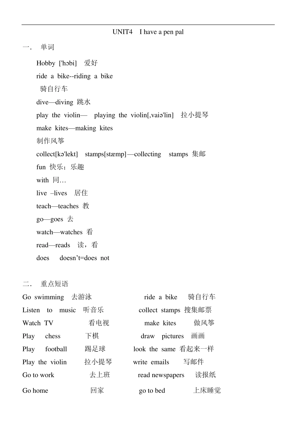 pep小学英语六年级上册第四单元知识点_第3页