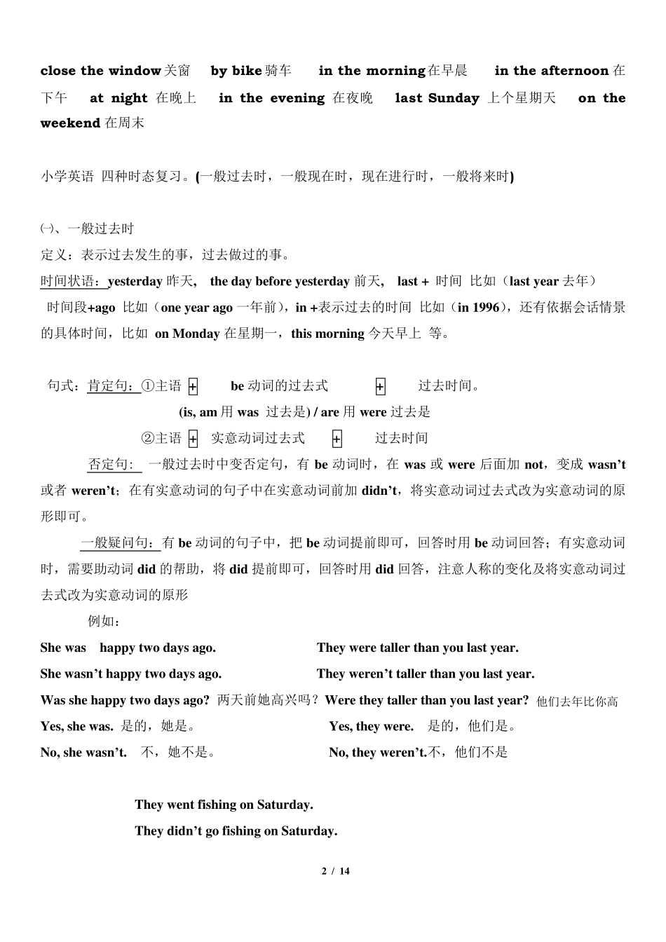 pep小学英语总复习(句型短语语法)_第2页