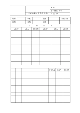 PFMEA编制作业指导书