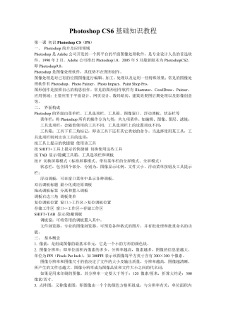PhotoshopCS6基础知识教程