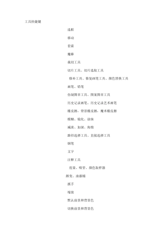 PhotoShopCS快捷键复制,选区,路径,图层,裁切,填充,滤镜,保存