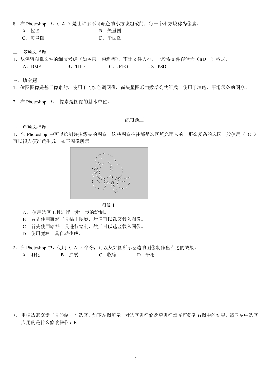 photoshop图像处理复习题及答案_第2页