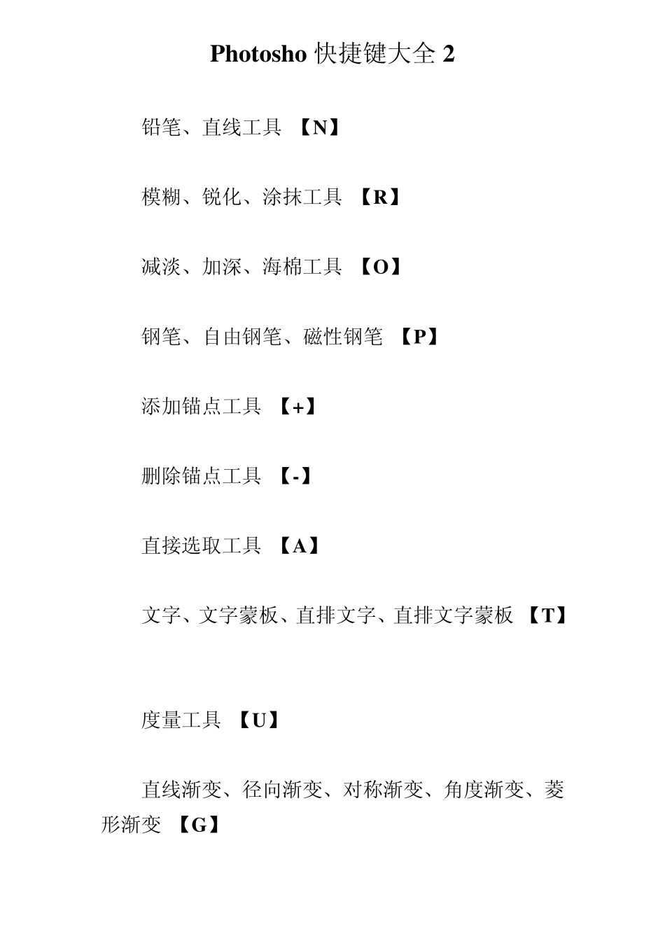 photoshop快捷键大全_第2页