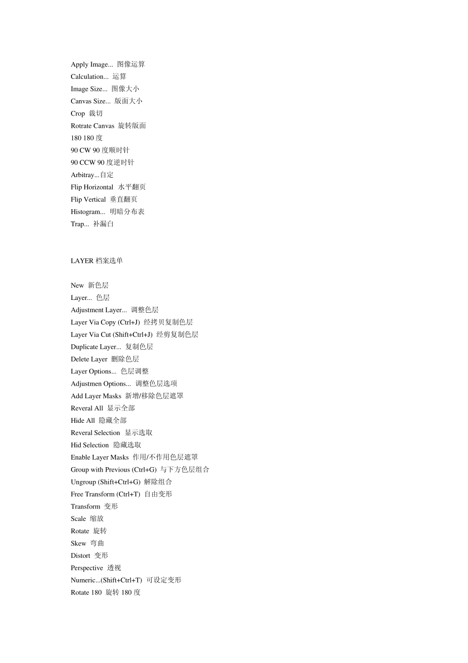 photoshop菜单中英文对照表_第3页