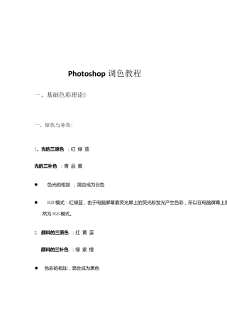 Photoshop调色教程