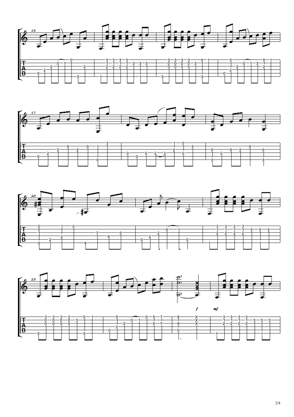 Pianoboy《Thetruththatyouleave》指弹吉他谱_第2页