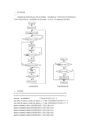 PIC18F单片机CAN通信程序及AD采样