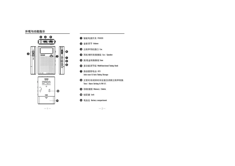 PL100袖珍式数字调谐立体声DSP收音机说明书_第2页