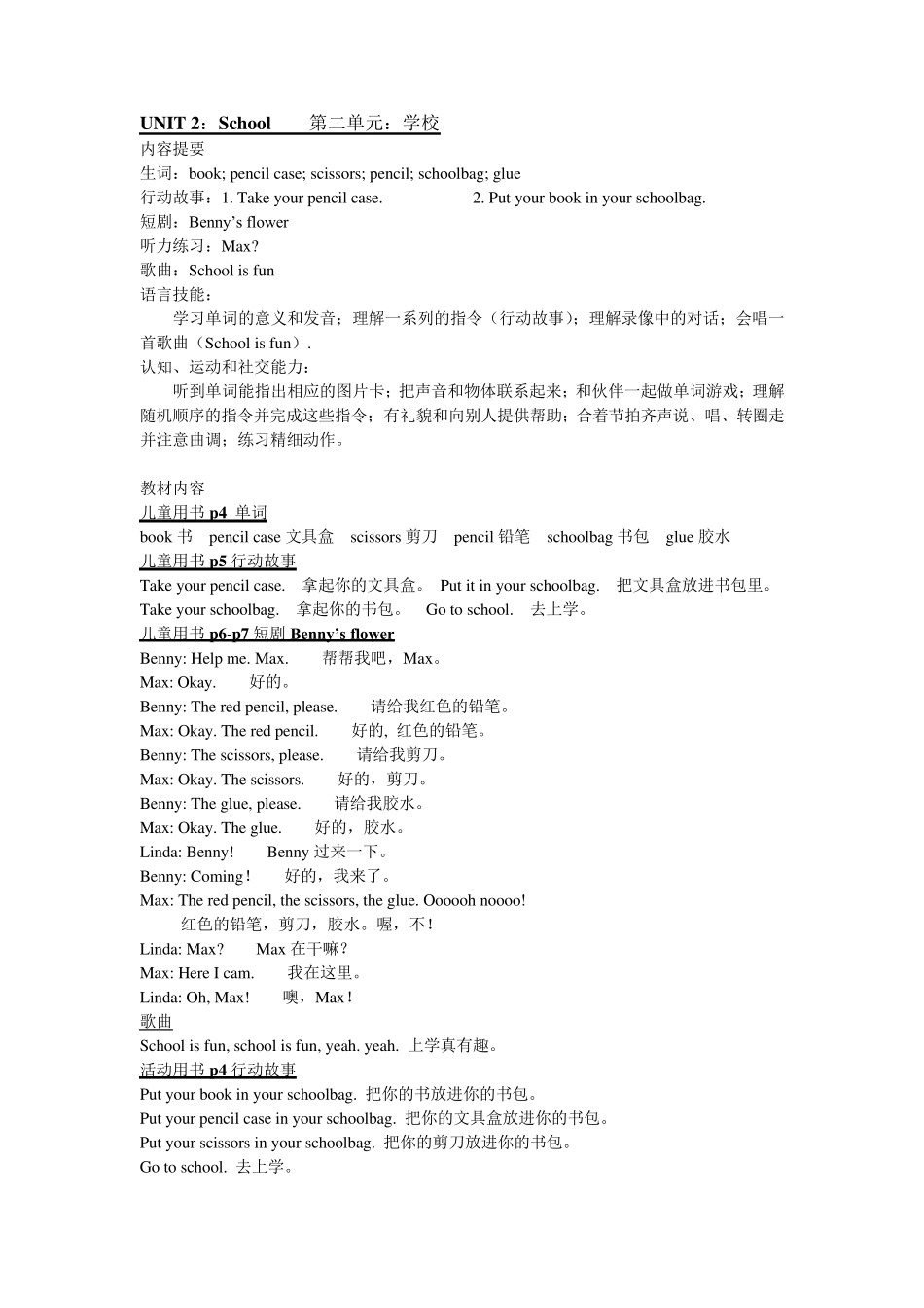 PLAYWAY1教材(1~10单元)整理版_第2页