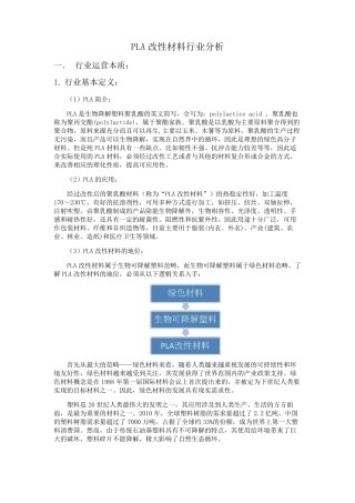 PLA改性材料行业分析报告
